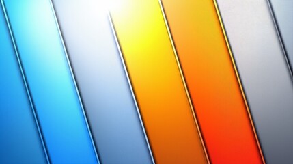 Aufkleber - Colorful striped background with blue, orange, and yellow stripes. The stripes are arranged in a way that creates a sense of movement and energy. Scene is vibrant and lively, with the colors