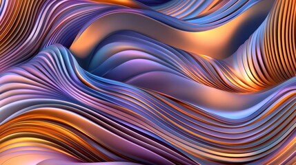 Poster - Colorful, abstract painting of a wave with a purple and orange hue. The painting is full of energy and movement, with the waves appearing to be in constant motion
