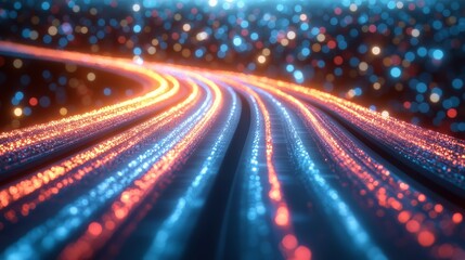 Aufkleber - Colorful, abstract road with red, blue, and yellow lines. The colors are bright and vibrant, creating a sense of energy and excitement. The road seems to be a part of a larger
