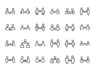 Aufkleber - A comprehensive collection of handshake icons representing agreement collaboration and partnership