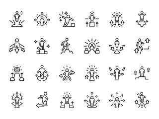 Aufkleber - Vector collection of business leadership and success concept icons