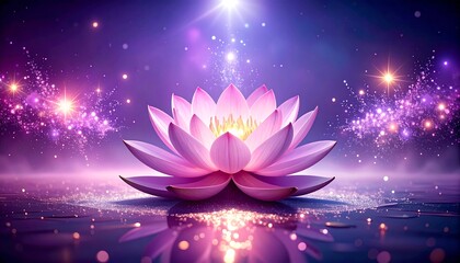 Aufkleber - Lotus flower with cosmic, spirituality, and zen.