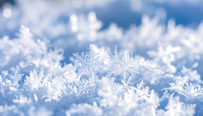 Poster - Macro shot of frosty snowflakes.