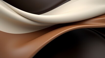 Aufkleber - Piece of fabric with a brown and white stripe is shown. The fabric is flowing and he is made of chocolate. The image has a whimsical and playful mood, as if it were a piece of art or a costume