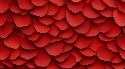 Aufkleber - Red background with red petals scattered all over it. The petals are arranged in a way that they look like they are falling from the sky. The image has a romantic and dreamy feel to it