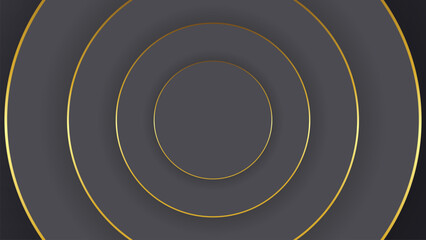 Leinwandbilder - Abstract curve shape black and gold lines luxury background