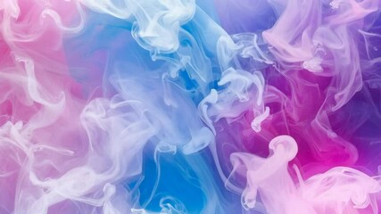 Poster - Abstract colorful background with flowing smoke effect and vibrant color gradients, creating a dreamy and ethereal atmosphere with pink, blue, and purple hues