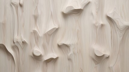 Aufkleber - The image is a close up of a wooden surface with a grainy texture. The wood appears to be carved or shaped in a way that creates a sense of depth and movement. Scene is one of natural beauty