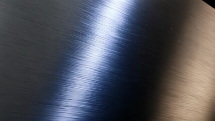 Poster - Silver metal brushed surface texture with horizontal lines and light reflection pattern for industry design material