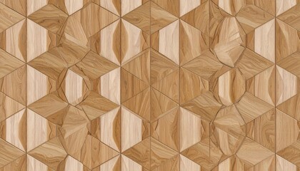 Aufkleber - Wooden geometric pattern with abstract background.
