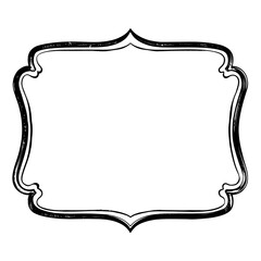 Poster - A rustic black sign with a distressed, ornate frame, isolated on white background