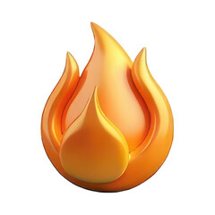 Leinwandbilder - 3d realistic orange flame render isolated on transparent background