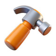 Leinwandbilder - 3d cartoon hammer render isolated on transparent background