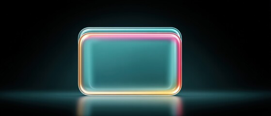 Poster - Modern neon frame display digital space graphic design minimal environment front view contemporary aesthetic for seo impact