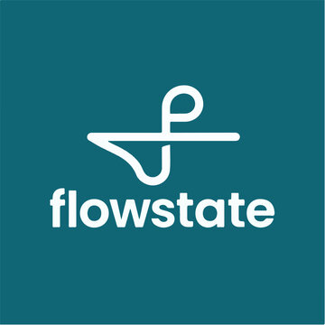 Minimalist Flowstate Modern Logo Design in Teal Background Logo.eps