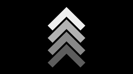 Up arrow animation on black background. direction arrow icon motion. Up arrow isolated. swipe up pointing 4k video footage.