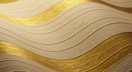 Poster - Abstract golden waves on textured background create a luxurious and elegant feel