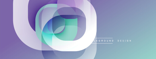 Leinwandbilder - Abstract swirling shapes, purple teal hues. Gradient background creates dynamic visual effect. Modern design element.