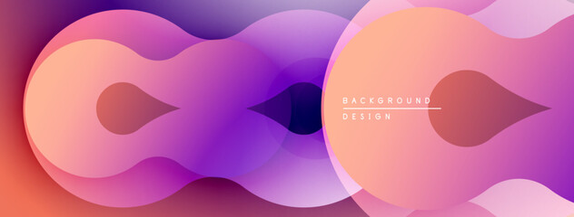 Poster - Abstract flowing shapes, vibrant colors blend. Gradient design creates modern visual experience. Smooth curves suggest movement, depth.