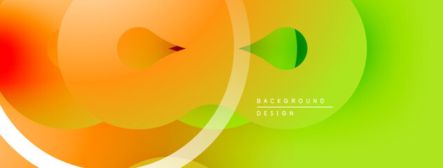 Leinwandbilder - Abstract vibrant circles, gradients. Overlapping shapes create dynamic visual effect. Modern design elements present.