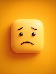 Poster - Sad Emoji Against a Blurry Broken UI Background Reflecting Feelings of Disappointment and Confusion in a Digital Environment