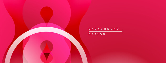 Leinwandbilder - Abstract pink design. Overlapping circles create dynamic visual effect. Gradient shades add depth, modern aesthetic.