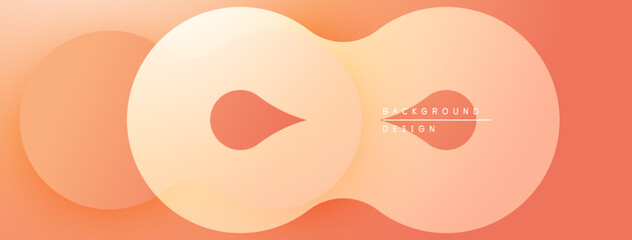 Fototapete - Abstract shapes, peach tones create modern background. Minimalist design with soft gradients, elegant composition.