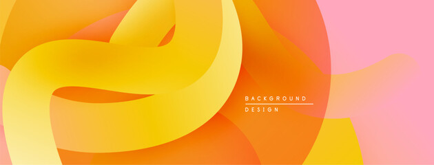 Leinwandbilder - Abstract fluid shapes, vibrant colors blend. Orange, yellow, pink gradients create dynamic visual effect. Modern design element.
