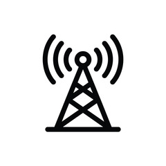 Poster - Black and White Wireless Communication Tower Icon Illustration