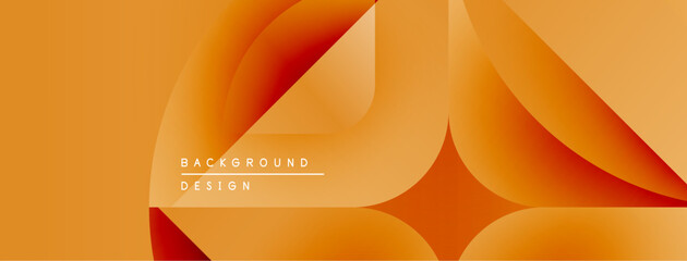 Fototapete - Abstract orange background. Overlapping shapes create dynamic visual flow. Modern design suitable for banners, presentations.