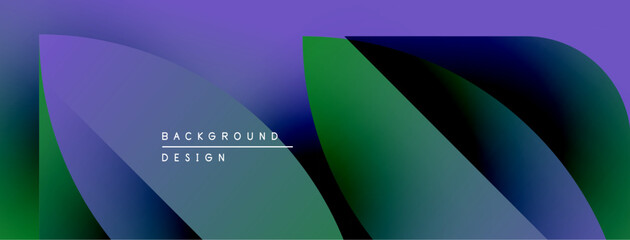 Leinwandbilder - Abstract gradients blend purple, green, blue hues. Minimalist text reads background design over flowing shapes. Modern visual presentation.