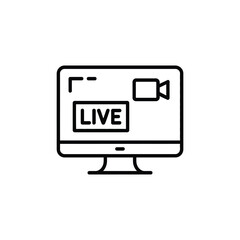 Poster - Live Streaming on Computer Screen Vector Icon for Online Broadcast