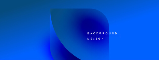 Leinwandbilder - Abstract blue gradient background. Soft shapes overlap, creating modern design element. Text reads background design. Minimalist aesthetic.