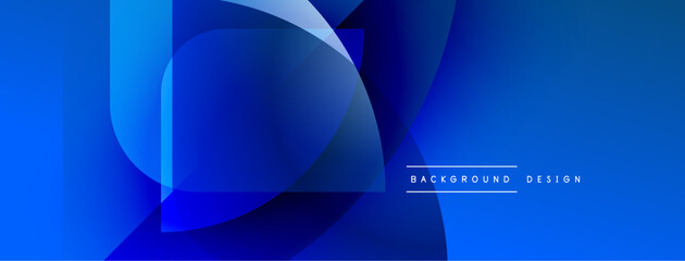 Leinwandbilder - Abstract blue layers create dynamic visual flow. Smooth gradients, modern design elements, clean aesthetic. Background suggests technology, innovation.