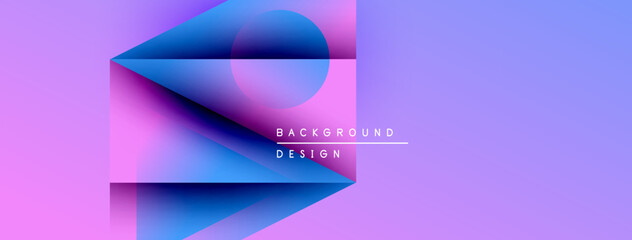 Leinwandbilder - Abstract geometric design. Gradient colors blend, creating dynamic visual effect. Text reads background design. Modern, vibrant composition.