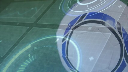 Poster - Creating ring and panels over soccer ball, rotating scan circles and ball pivoting for analysis
