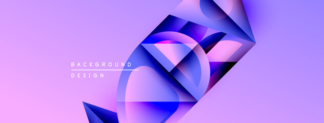Poster - Abstract purple design features overlapping translucent circles. Gradient hues create dynamic visual effect. Modern, clean aesthetic.