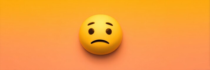Poster - Sad Emoji on a Faded Broken User Interface Background Expressing Feelings of Disappointment and Frustration in Digital Environments