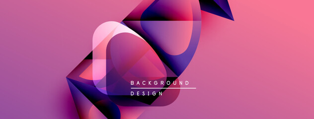 Leinwandbilder - Abstract flowing shapes, vibrant pink gradient, modern design elements. Minimalist text reads background design. Smooth curves create dynamic composition.