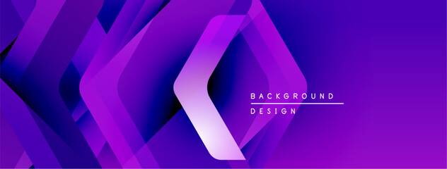 Aufkleber - Abstract geometric pattern. Purple shades create dynamic layers, modern design. Minimalist aesthetic, suitable for backgrounds.