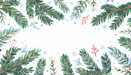 Winter branch pattern. Vector Christmas tree. Crayon pine plant seamless. White black hand drawn mistletoe, fir pine, holly branch, Christmas tree pattern. christmas, brush, holly, ink, ornament,