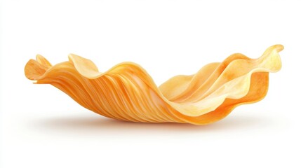 Poster - Abstract wavy orange flowing shape isolated on white background.