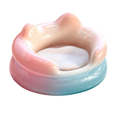 Poster - Cozy and calming pastel toned pet bed with a rounded textured plastic design for cats or small dogs to rest and nap comfortably
