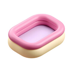 Poster - Cozy and stylish pastel pink and cream cat bed with a soft rounded shape and modern minimalist design for a comfortable pet resting space
