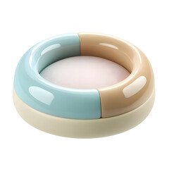 Poster - Cozy and comfortable pet bed with a modern minimal design featuring soft pastel colors and a plush rounded shape for a tranquil and elegant home decor accent