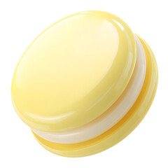Poster - A soft rounded 3D toy disc with a smooth pastel yellow plastic texture and a simple minimalist design