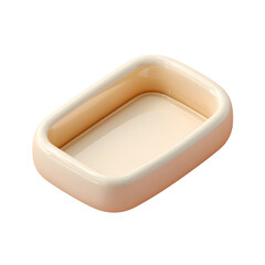 Poster - Minimalist and modern rectangular pet bed made of soft pastel colored plastic with a rounded curved design for a comfortable and soothing home decor accent