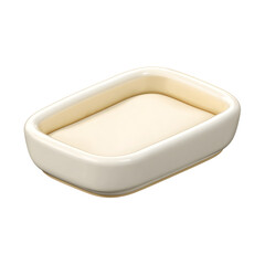 Poster - A soft plush cat bed with a cream colored pastel plastic texture and a rounded minimalist design isolated on a plain white background