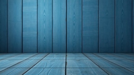 Poster - Inviting studio shot showcasing a light blue wooden backdrop with a coordinated floor surface