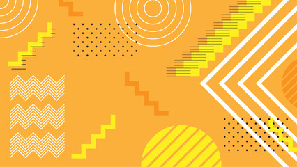 Poster - Bright Colorful Memphis Syle Background Vector